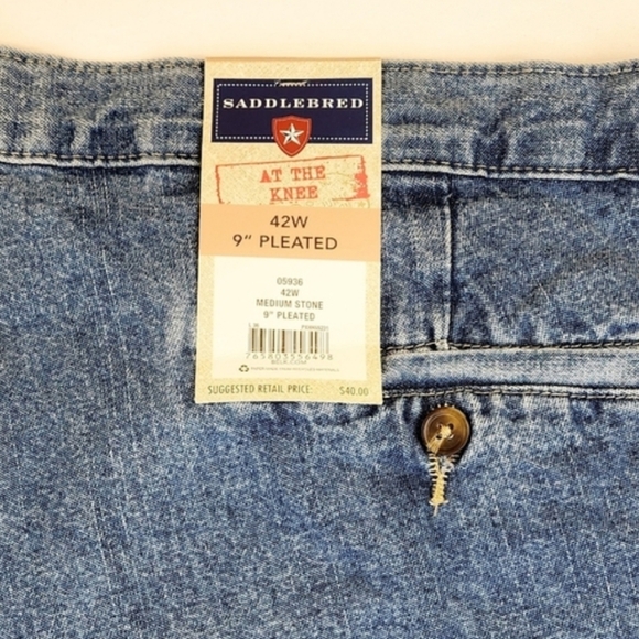 Saddlebred 100% Cotton Denim Shorts - Picture 6 of 7